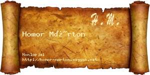 Homor Márton névjegykártya